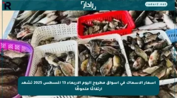 أسعار الأسماك في أسواق مطروح اليوم الأربعاء 13 أغسطس 2025 تشهد ارتفاعًا ملحوظًا